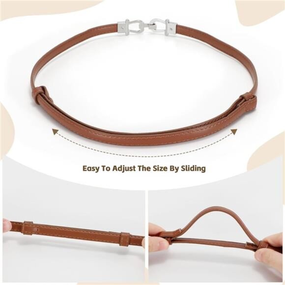 Leather Belts 37 Inches with Golden Buckle 2 Pack 02a-classic Black+brown - Picture 6 of 6